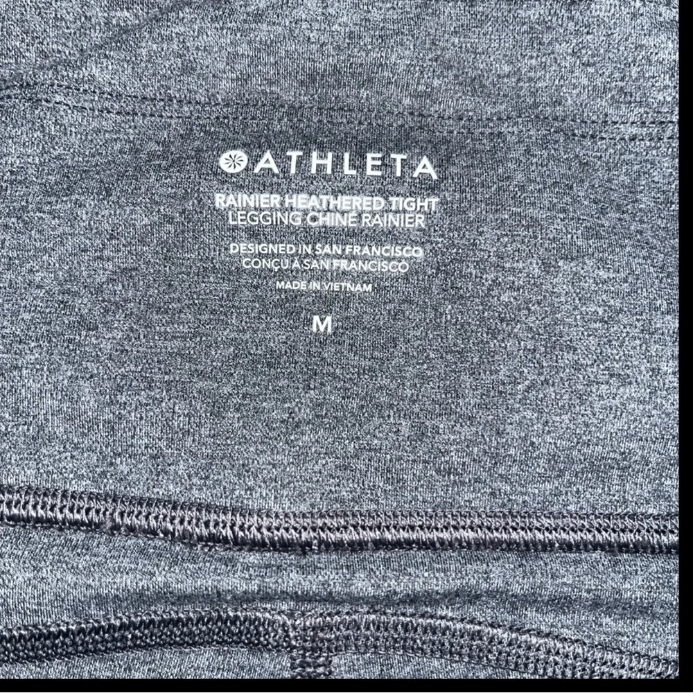 Athleta Rainier Heather Tight Grey Heather Legging Zip Up Pockets Reflective NWT - Picture 15 of 16